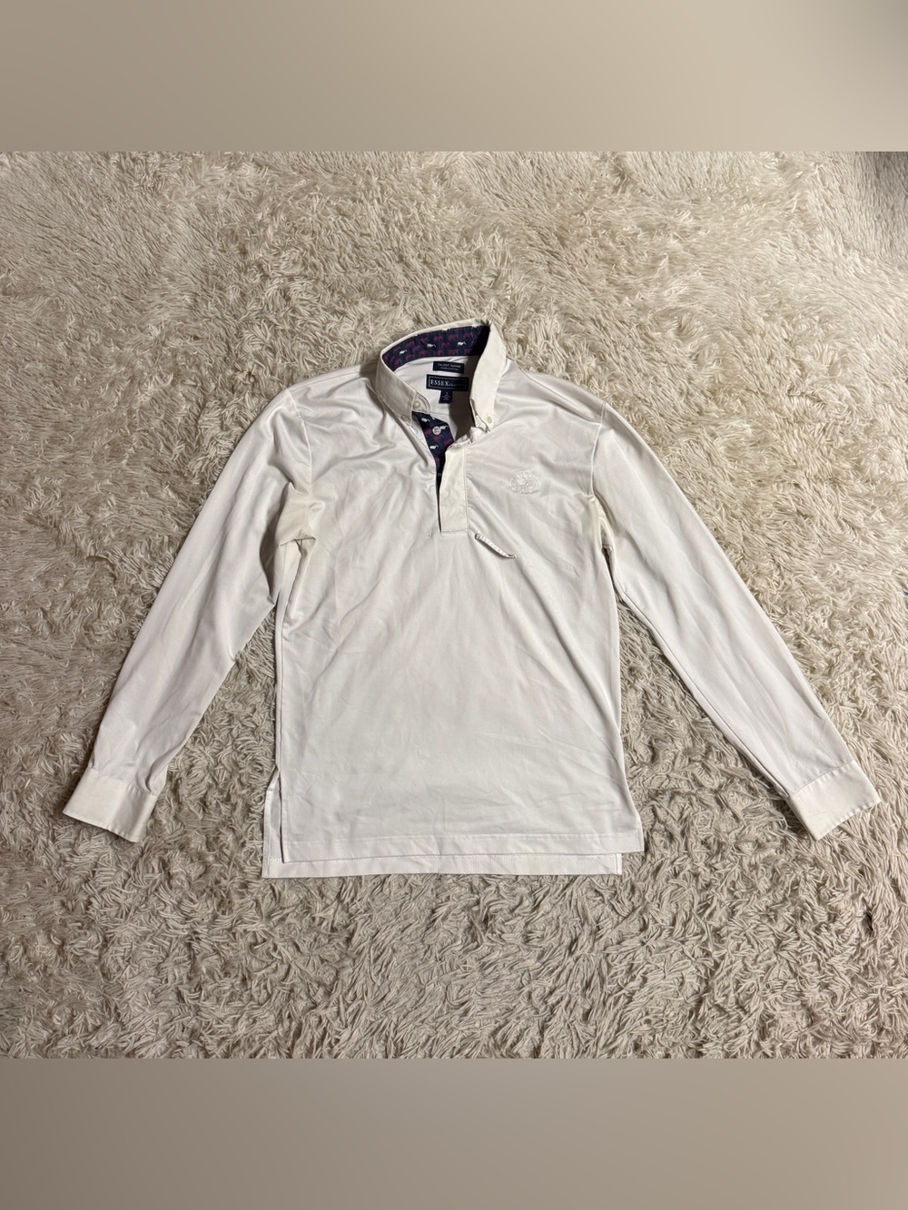 Men’s Small White Essex Classics Long Sleeve Horseback Riding Show Shirt